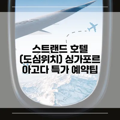 스트랜드 호텔 (도심위치) 싱가포르 아고다 특가 예약팁