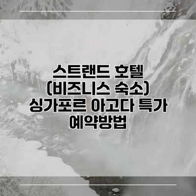 스트랜드 호텔 (비즈니스 숙소) 싱가포르 아고다 특가 예약방법