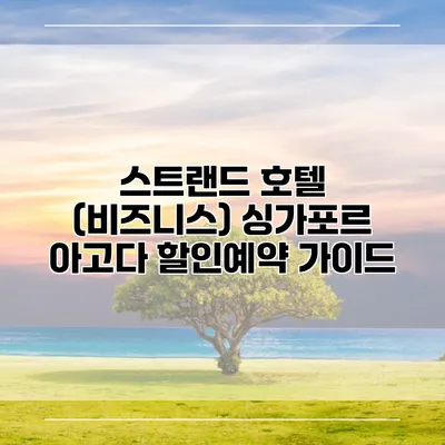 스트랜드 호텔 (비즈니스) 싱가포르 아고다 할인예약 가이드