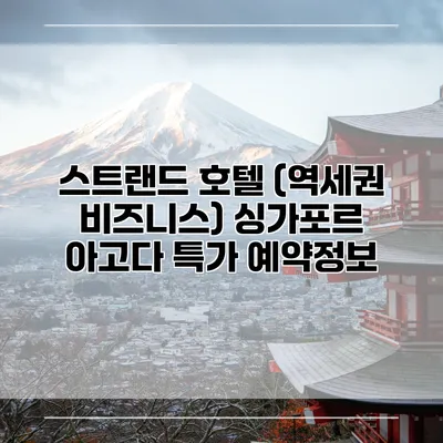 스트랜드 호텔 (역세권 비즈니스) 싱가포르 아고다 특가 예약정보