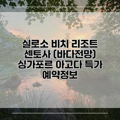 실로소 비치 리조트 센토사 (바다전망) 싱가포르 아고다 특가 예약정보