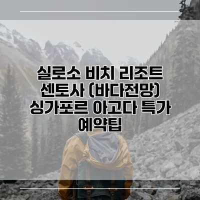 실로소 비치 리조트 센토사 (바다전망) 싱가포르 아고다 특가 예약팁
