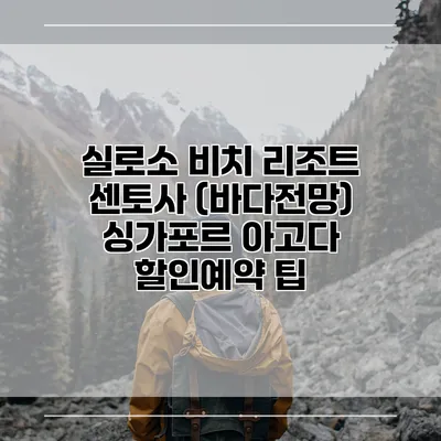 실로소 비치 리조트 센토사 (바다전망) 싱가포르 아고다 할인예약 팁