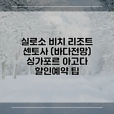 실로소 비치 리조트 센토사 (바다전망) 싱가포르 아고다 할인예약 팁