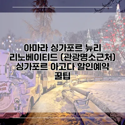 아마라 싱가포르 뉴리 리노베이티드 (관광명소근처) 싱가포르 아고다 할인예약 꿀팁
