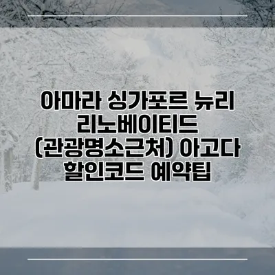 아마라 싱가포르 뉴리 리노베이티드 (관광명소근처) 아고다 할인코드 예약팁