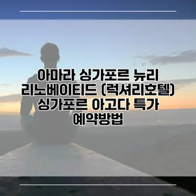 아마라 싱가포르 뉴리 리노베이티드 (럭셔리호텔) 싱가포르 아고다 특가 예약방법