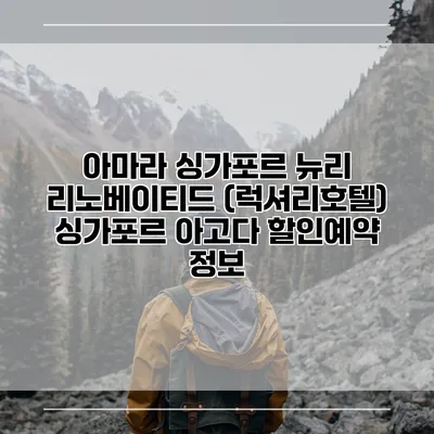 아마라 싱가포르 뉴리 리노베이티드 (럭셔리호텔) 싱가포르 아고다 할인예약 정보