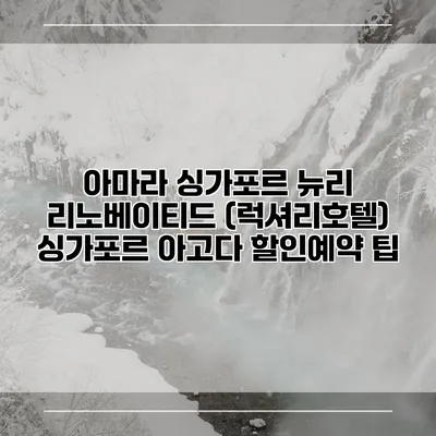 아마라 싱가포르 뉴리 리노베이티드 (럭셔리호텔) 싱가포르 아고다 할인예약 팁