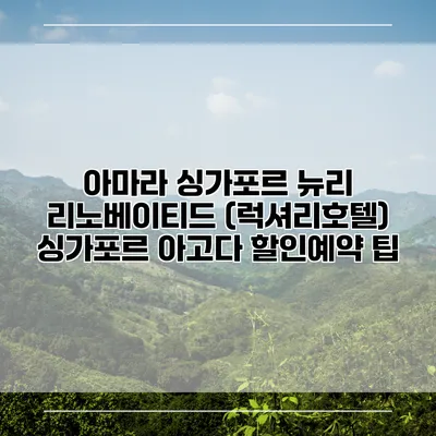 아마라 싱가포르 뉴리 리노베이티드 (럭셔리호텔) 싱가포르 아고다 할인예약 팁