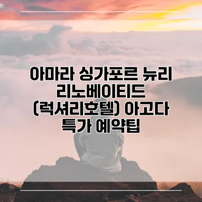 아마라 싱가포르 뉴리 리노베이티드 (럭셔리호텔) 아고다 특가 예약팁