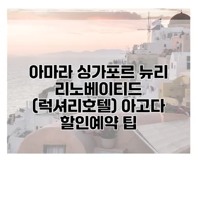 아마라 싱가포르 뉴리 리노베이티드 (럭셔리호텔) 아고다 할인예약 팁