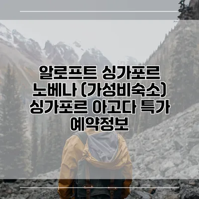 알로프트 싱가포르 노베나 (가성비숙소) 싱가포르 아고다 특가 예약정보