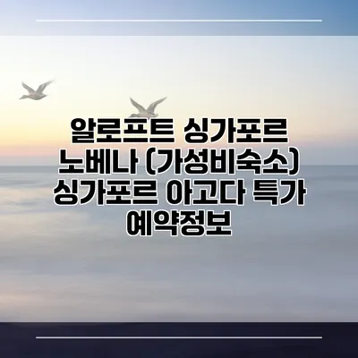 알로프트 싱가포르 노베나 (가성비숙소) 싱가포르 아고다 특가 예약정보