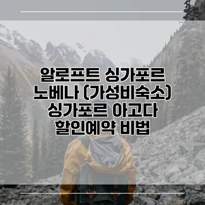 알로프트 싱가포르 노베나 (가성비숙소) 싱가포르 아고다 할인예약 비법