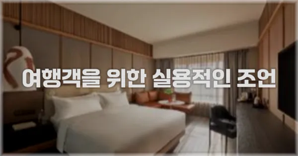여행객을 위한 실용적인 조언