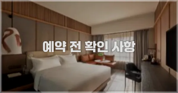 예약 전 확인 사항