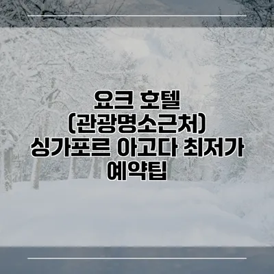 요크 호텔 (관광명소근처) 싱가포르 아고다 최저가 예약팁