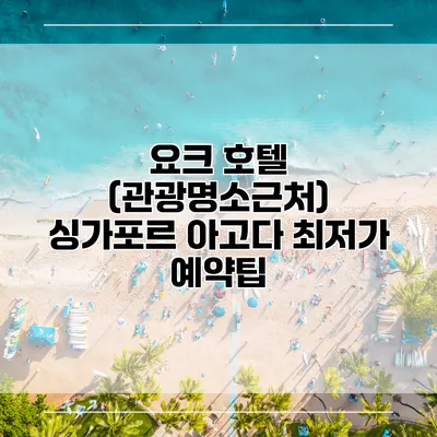 요크 호텔 (관광명소근처) 싱가포르 아고다 최저가 예약팁