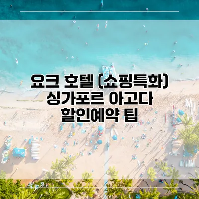 요크 호텔 (쇼핑특화) 싱가포르 아고다 할인예약 팁