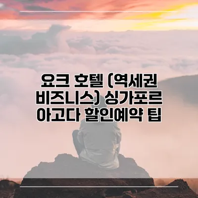 요크 호텔 (역세권 비즈니스) 싱가포르 아고다 할인예약 팁