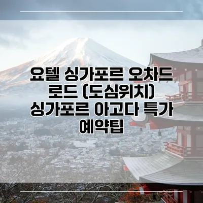 요텔 싱가포르 오차드 로드 (도심위치) 싱가포르 아고다 특가 예약팁