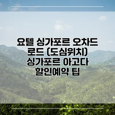 요텔 싱가포르 오차드 로드 (도심위치) 싱가포르 아고다 할인예약 팁