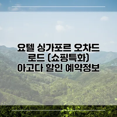 요텔 싱가포르 오차드 로드 (쇼핑특화) 아고다 할인 예약정보