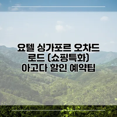 요텔 싱가포르 오차드 로드 (쇼핑특화) 아고다 할인 예약팁