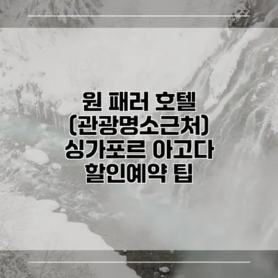 원 패러 호텔 (관광명소근처) 싱가포르 아고다 할인예약 팁