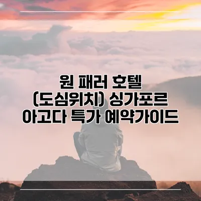 원 패러 호텔 (도심위치) 싱가포르 아고다 특가 예약가이드
