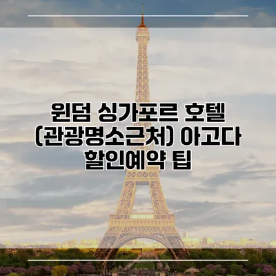 윈덤 싱가포르 호텔 (관광명소근처) 아고다 할인예약 팁