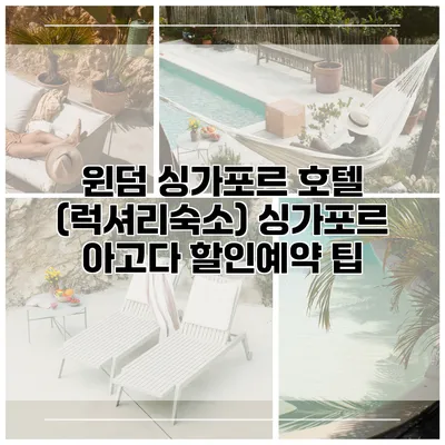 윈덤 싱가포르 호텔 (럭셔리숙소) 싱가포르 아고다 할인예약 팁