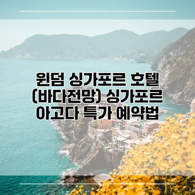 윈덤 싱가포르 호텔 (바다전망) 싱가포르 아고다 특가 예약법