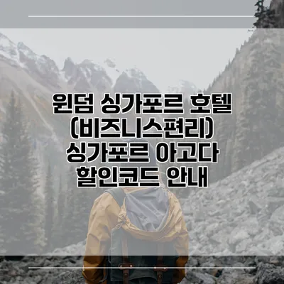 윈덤 싱가포르 호텔 (비즈니스편리) 싱가포르 아고다 할인코드 안내