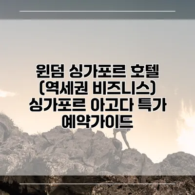 윈덤 싱가포르 호텔 (역세권 비즈니스) 싱가포르 아고다 특가 예약가이드