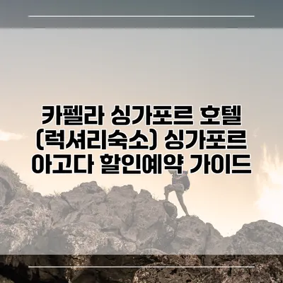 카펠라 싱가포르 호텔 (럭셔리숙소) 싱가포르 아고다 할인예약 가이드