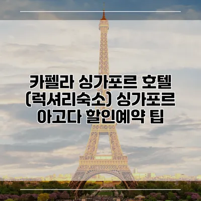 카펠라 싱가포르 호텔 (럭셔리숙소) 싱가포르 아고다 할인예약 팁
