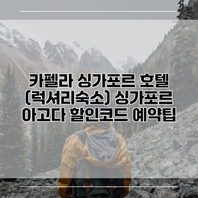 카펠라 싱가포르 호텔 (럭셔리숙소) 싱가포르 아고다 할인코드 예약팁