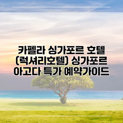 카펠라 싱가포르 호텔 (럭셔리호텔) 싱가포르 아고다 특가 예약가이드