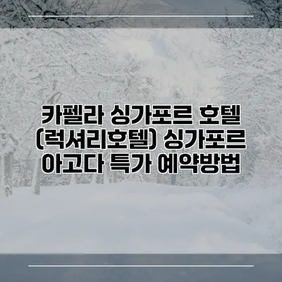 카펠라 싱가포르 호텔 (럭셔리호텔) 싱가포르 아고다 특가 예약방법