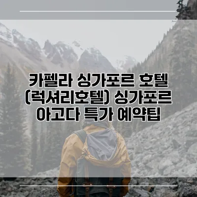 카펠라 싱가포르 호텔 (럭셔리호텔) 싱가포르 아고다 특가 예약팁