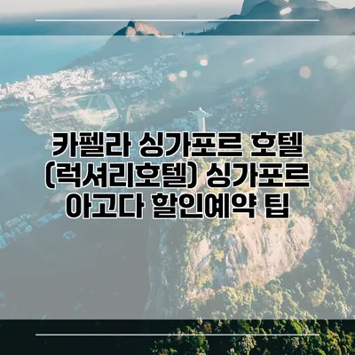 카펠라 싱가포르 호텔 (럭셔리호텔) 싱가포르 아고다 할인예약 팁