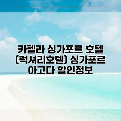 카펠라 싱가포르 호텔 (럭셔리호텔) 싱가포르 아고다 할인정보