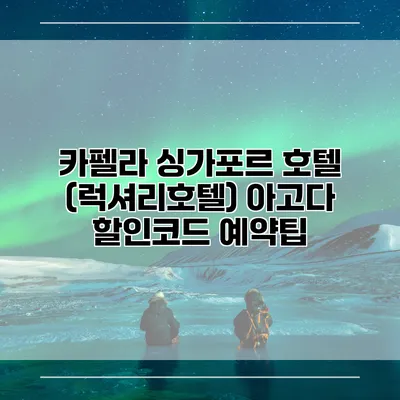 카펠라 싱가포르 호텔 (럭셔리호텔) 아고다 할인코드 예약팁