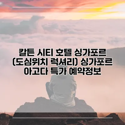 칼튼 시티 호텔 싱가포르 (도심위치 럭셔리) 싱가포르 아고다 특가 예약정보