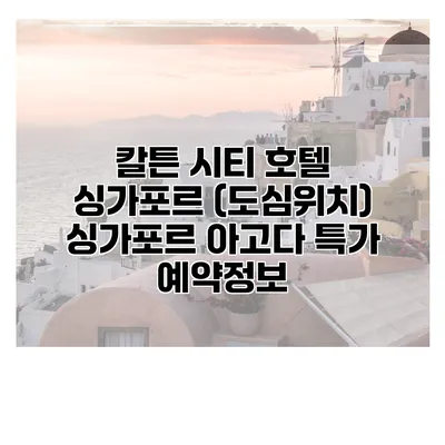 칼튼 시티 호텔 싱가포르 (도심위치) 싱가포르 아고다 특가 예약정보