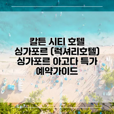 칼튼 시티 호텔 싱가포르 (럭셔리호텔) 싱가포르 아고다 특가 예약가이드