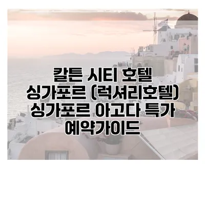 칼튼 시티 호텔 싱가포르 (럭셔리호텔) 싱가포르 아고다 특가 예약가이드