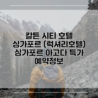 칼튼 시티 호텔 싱가포르 (럭셔리호텔) 싱가포르 아고다 특가 예약정보